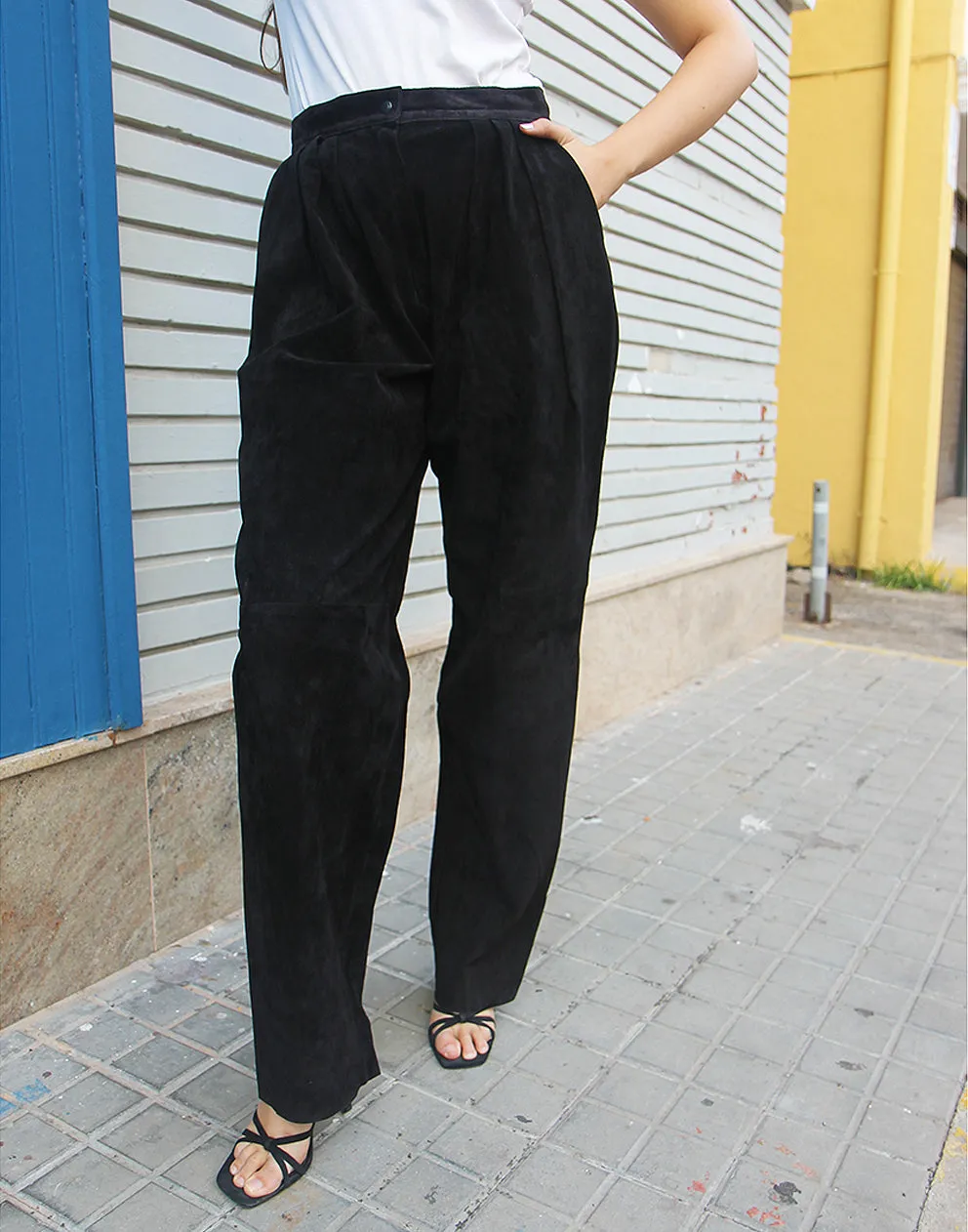 Black Suede Trousers