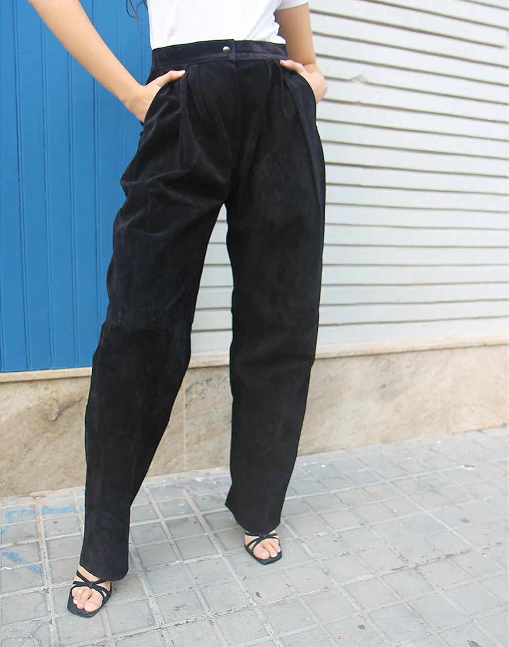 Black Suede Trousers