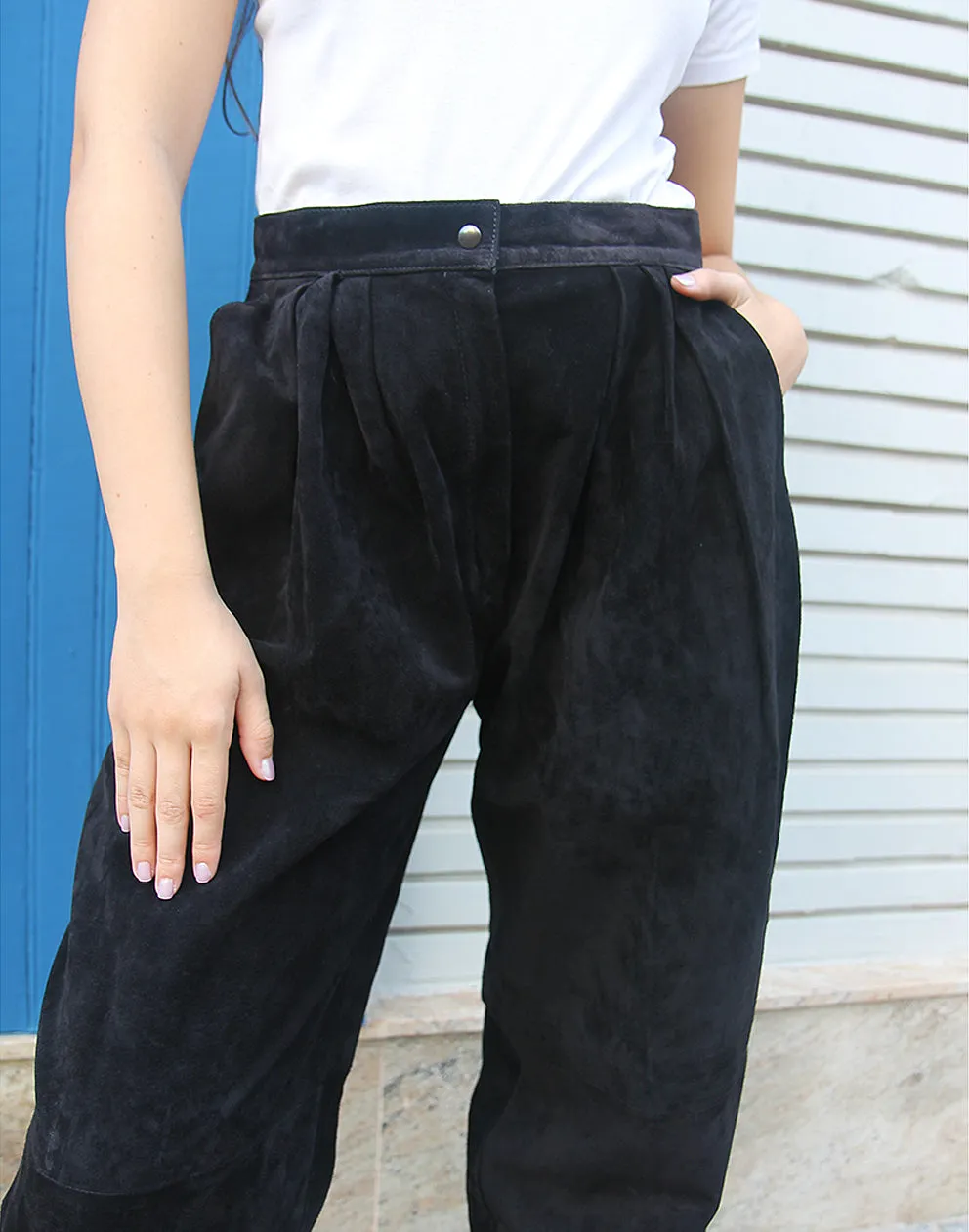 Black Suede Trousers