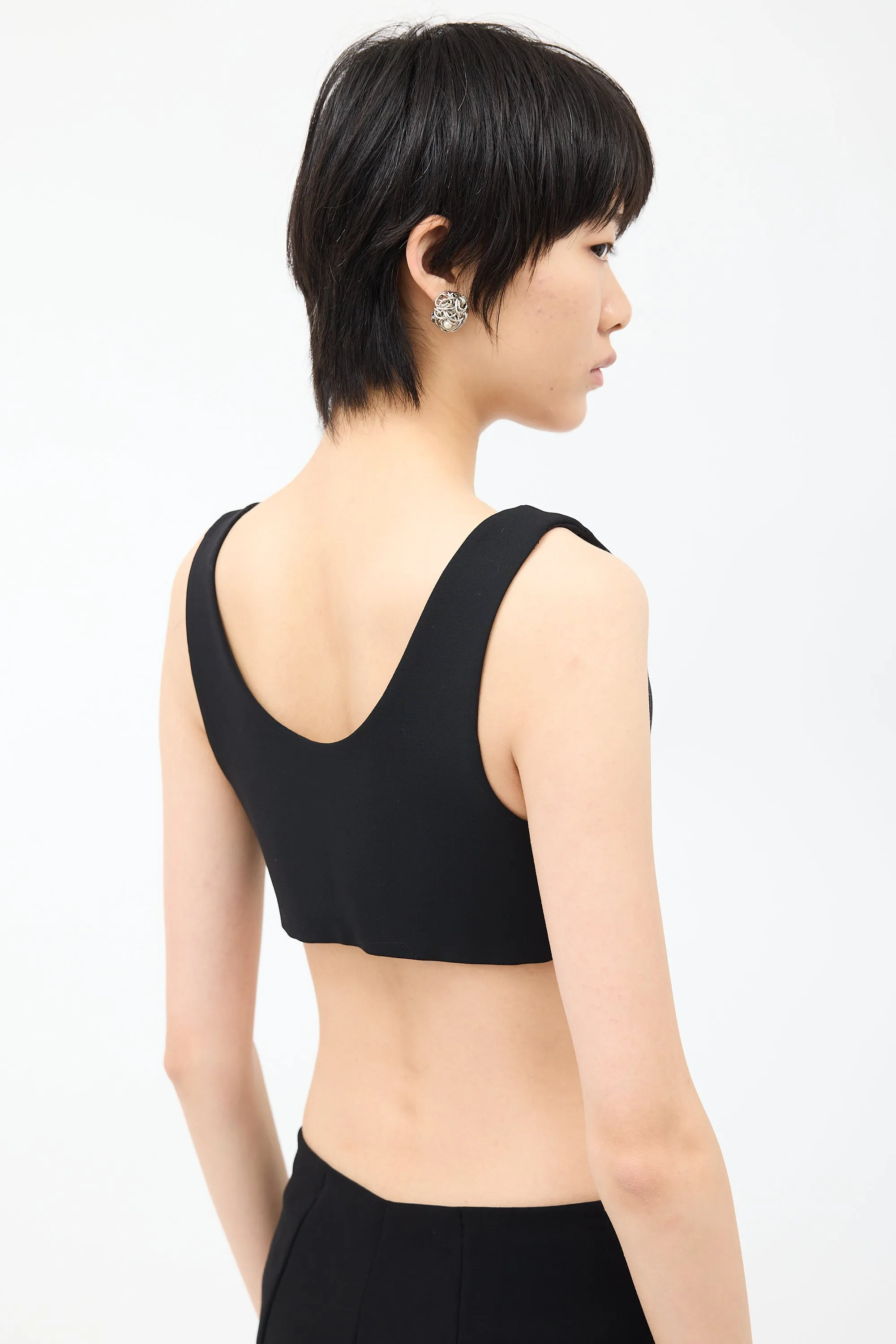 Black Wool Grazia Crop Top