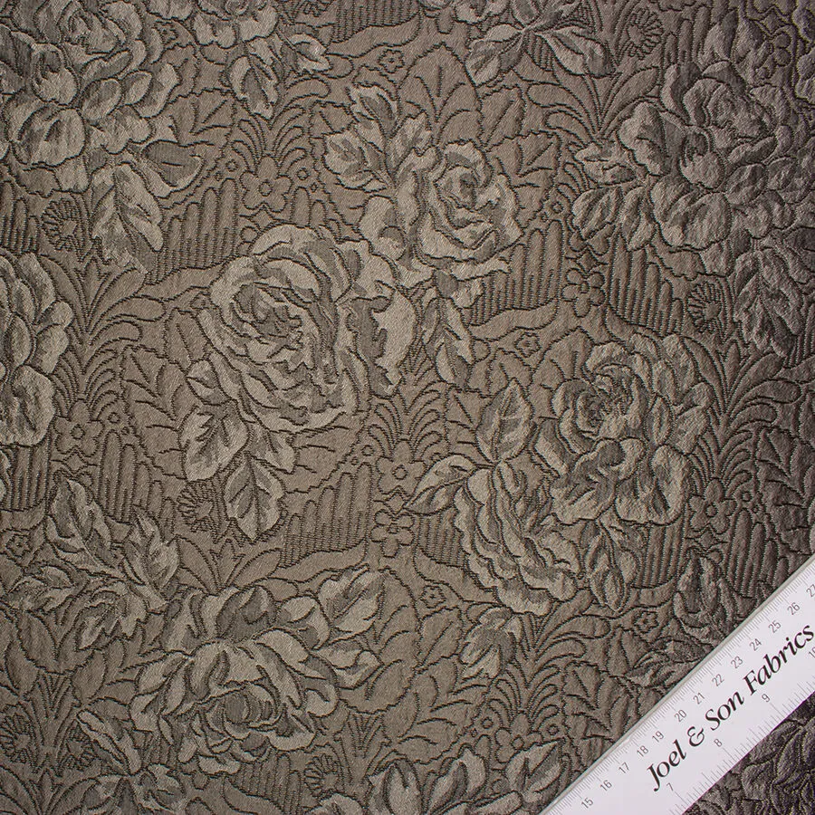 Dark Slate Grey Floral Matelassé