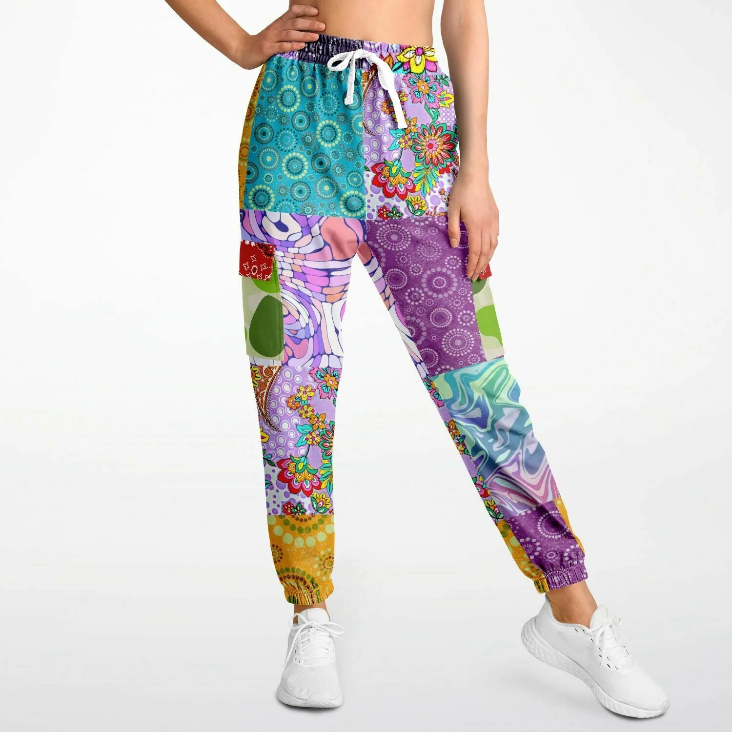 Delirium Hippie Patchwork Solar Flare Unisex Eco-Poly Cargo Joggers