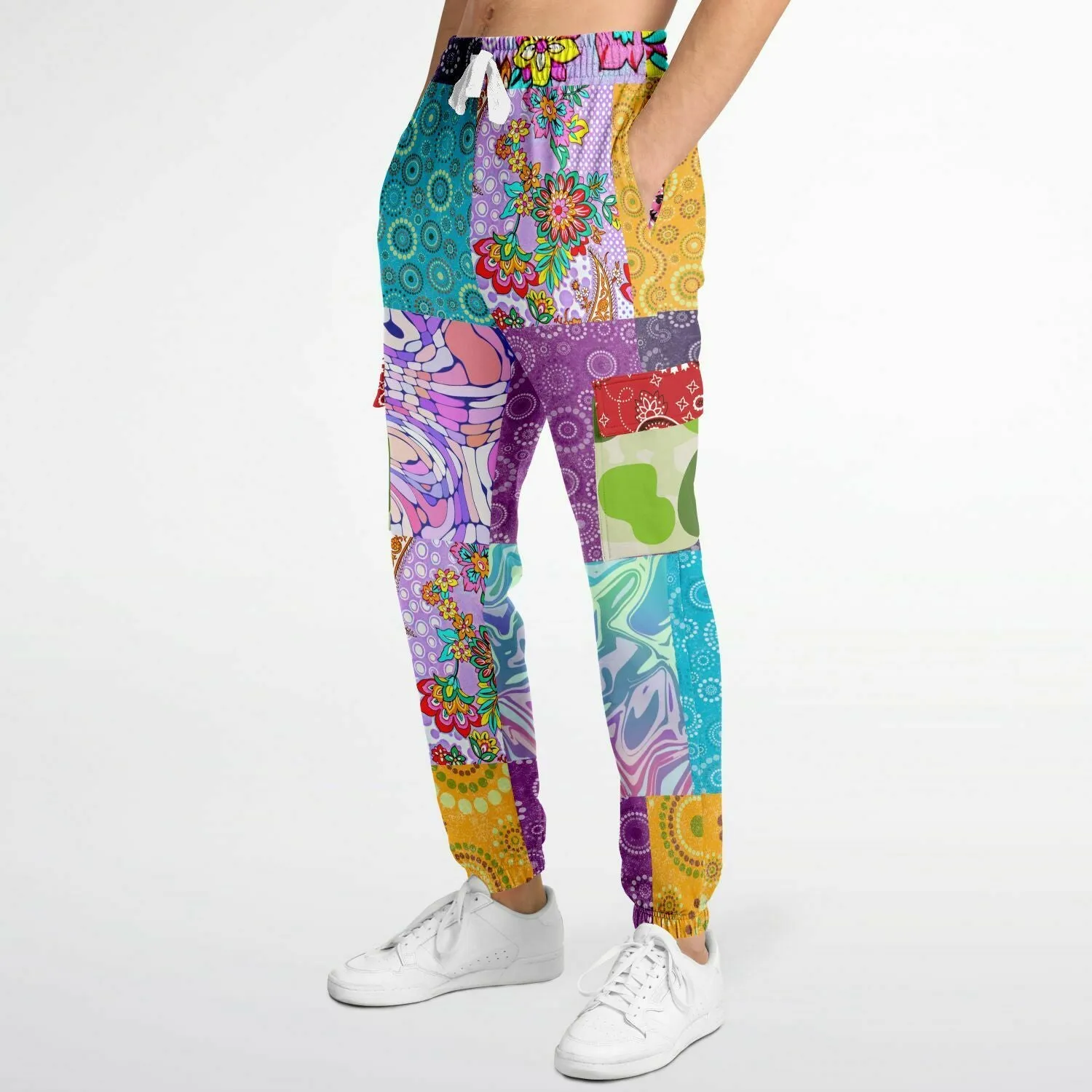 Delirium Hippie Patchwork Solar Flare Unisex Eco-Poly Cargo Joggers