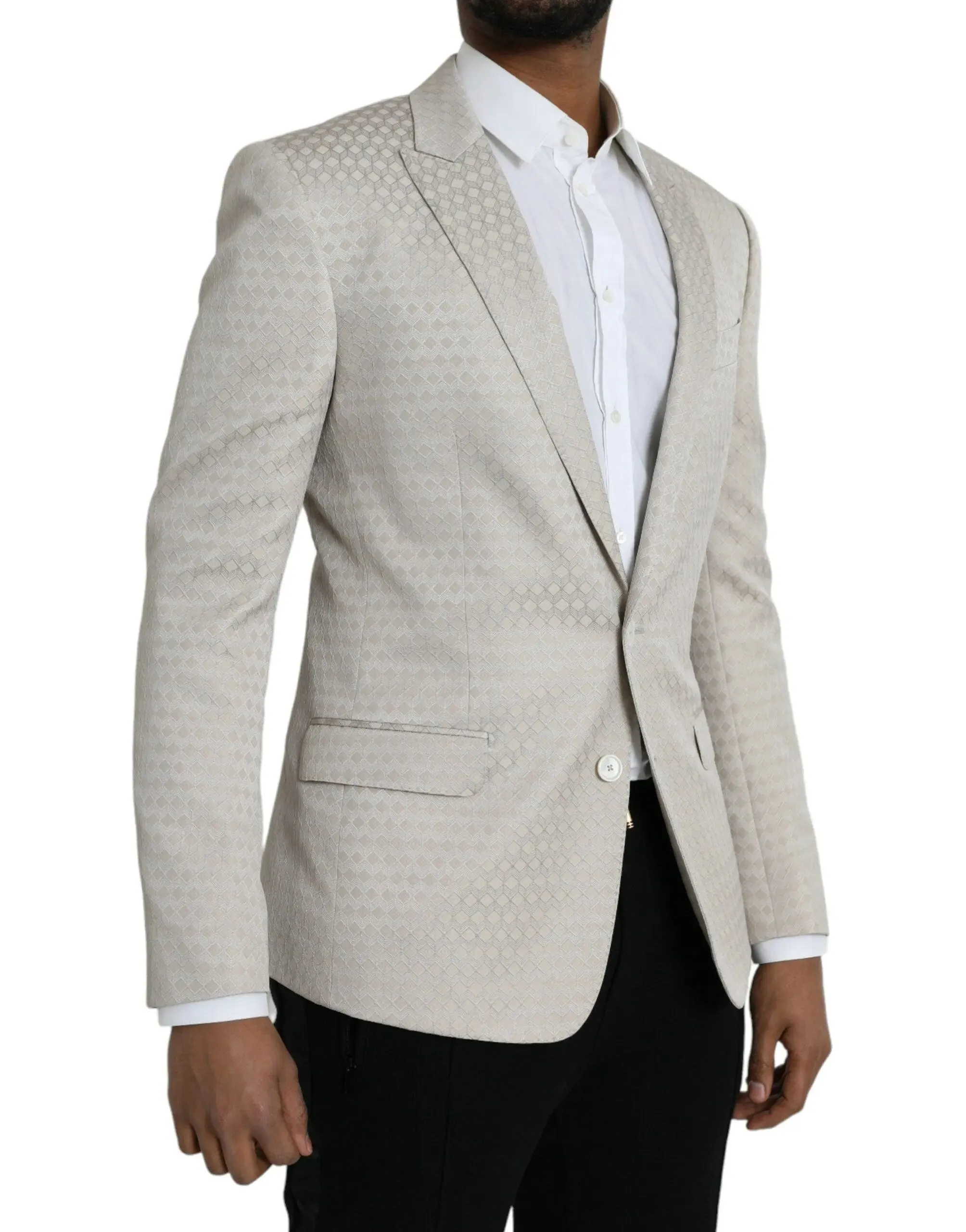 Dolce & Gabbana Beige Single Breasted Coat Blazer