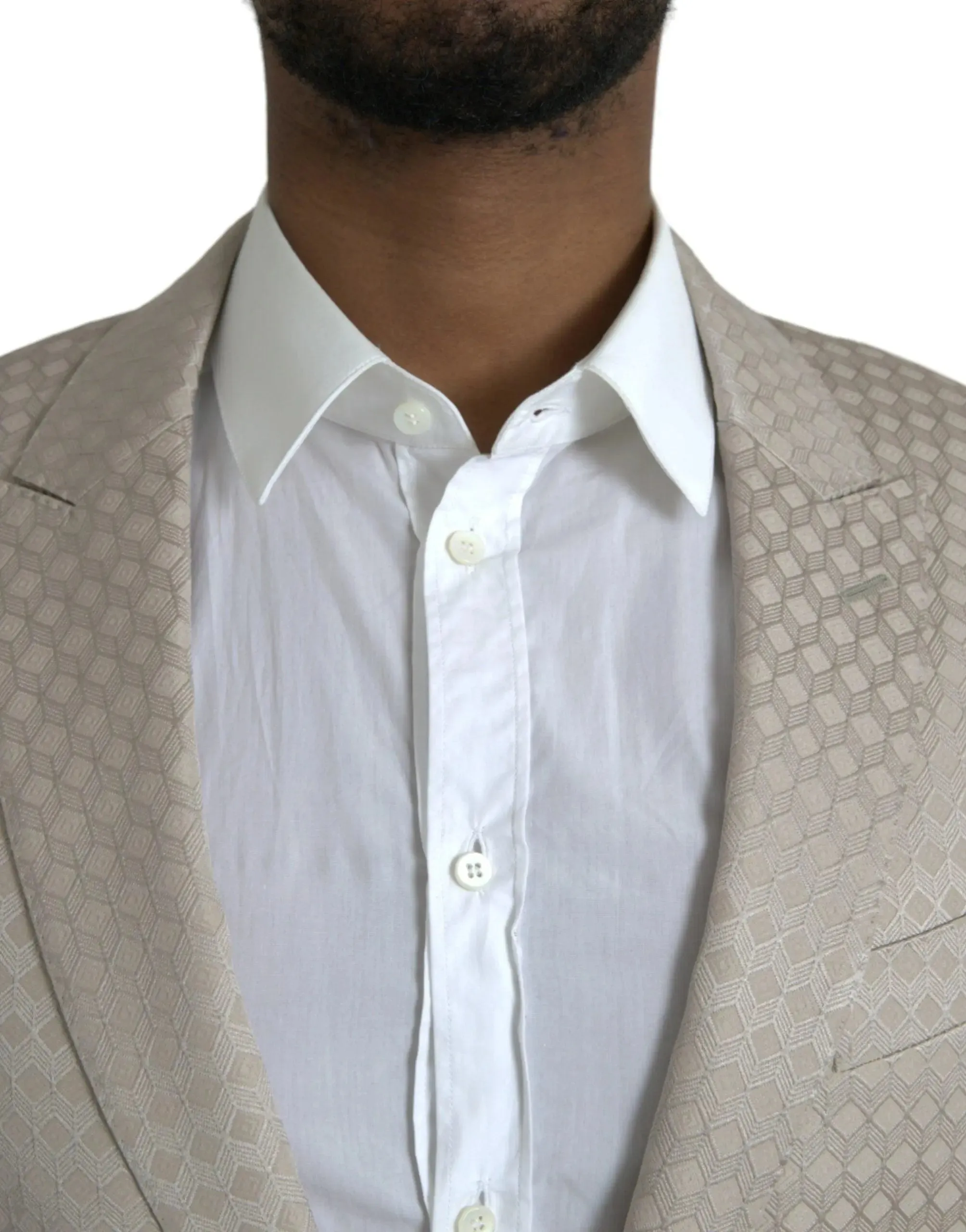 Dolce & Gabbana Beige Single Breasted Coat Blazer