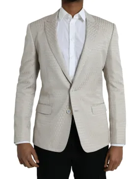 Dolce & Gabbana Beige Single Breasted Coat Blazer