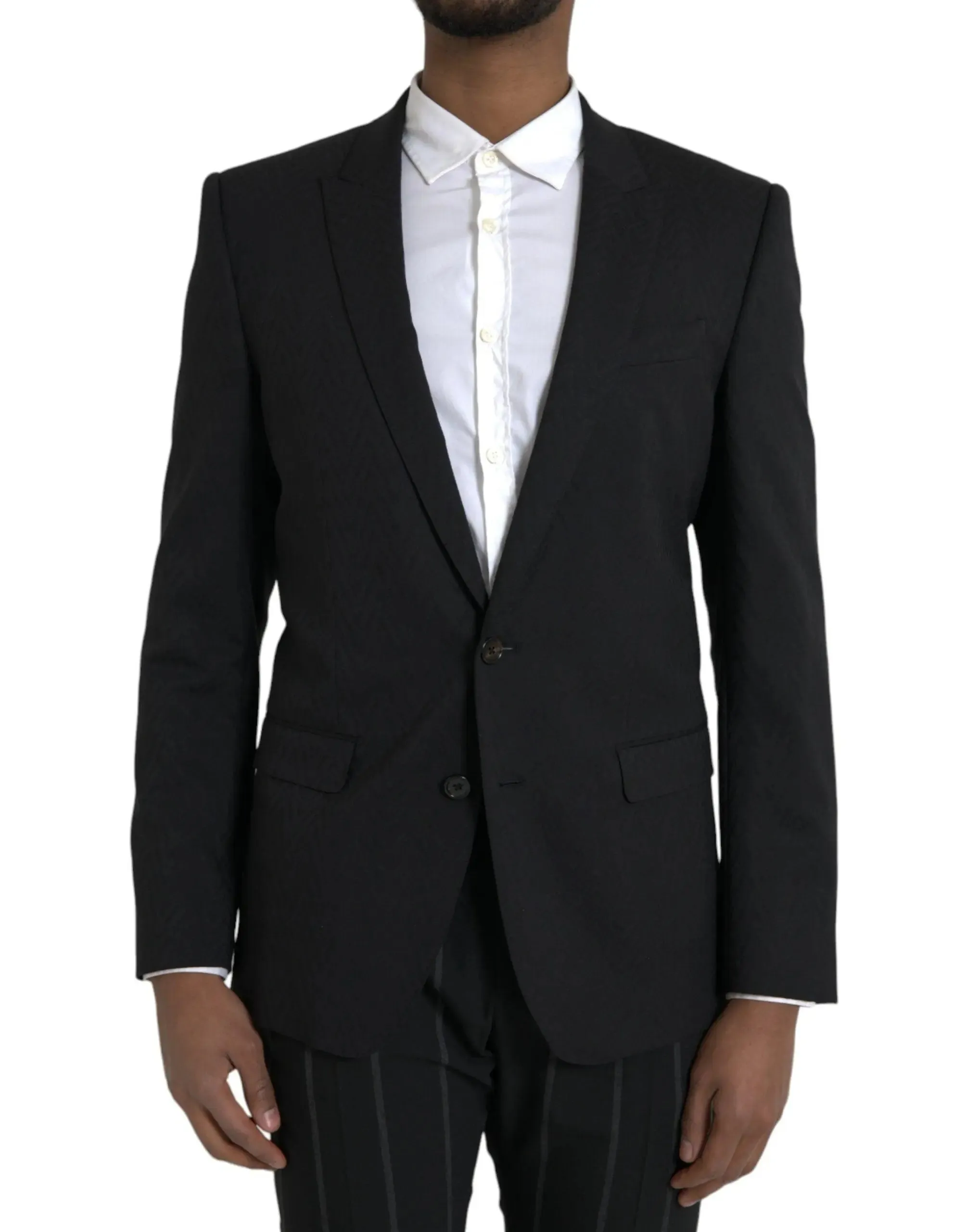 Dolce & Gabbana Black Slim Fit Jacket Coat Blazer