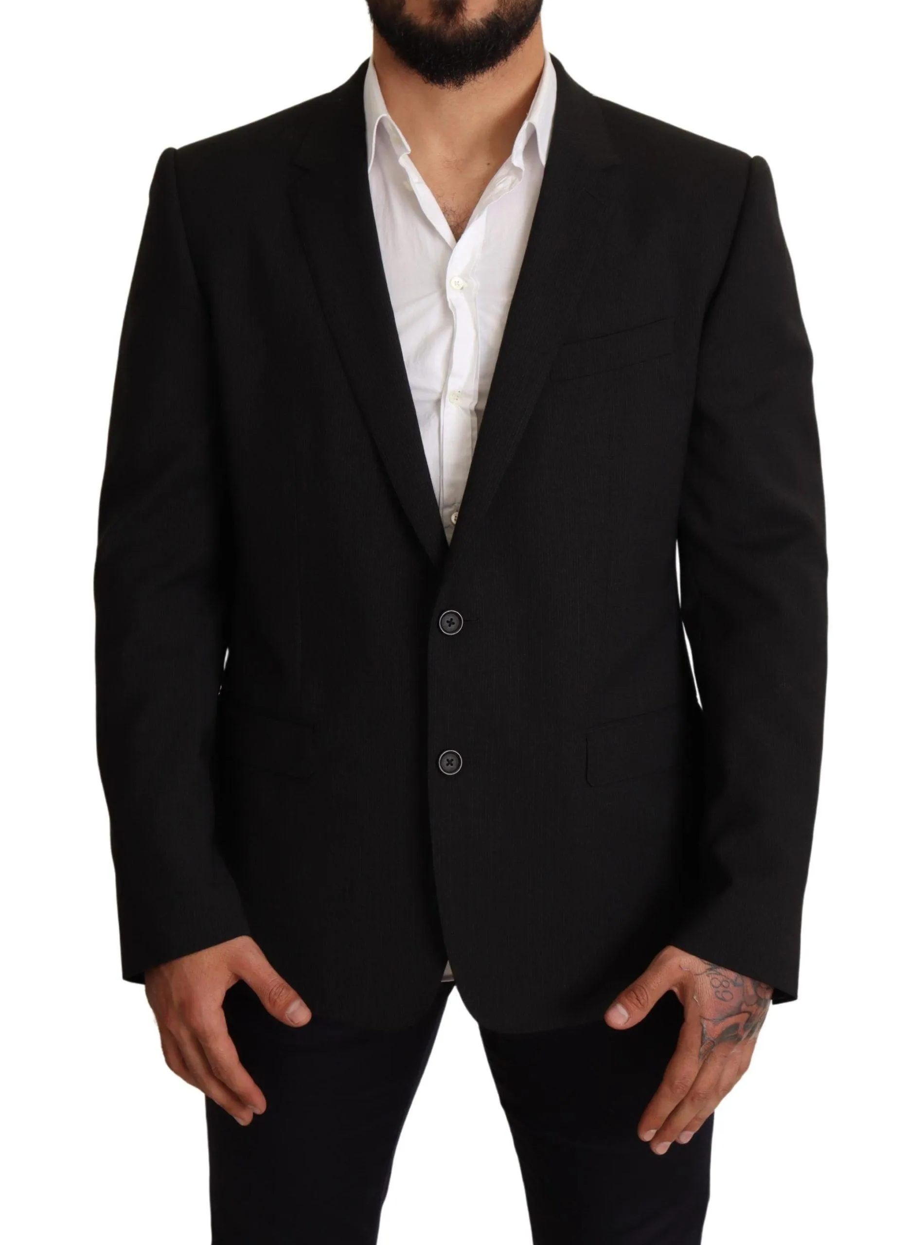 Dolce & Gabbana Black Striped MARTINI Jacket Blazer