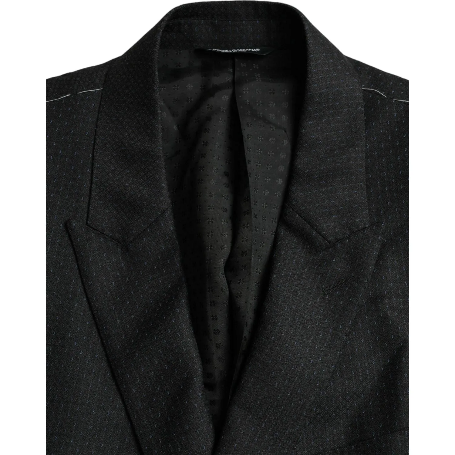 Dolce & Gabbana Black Wool MARTINI Single Breasted Coat Blazer