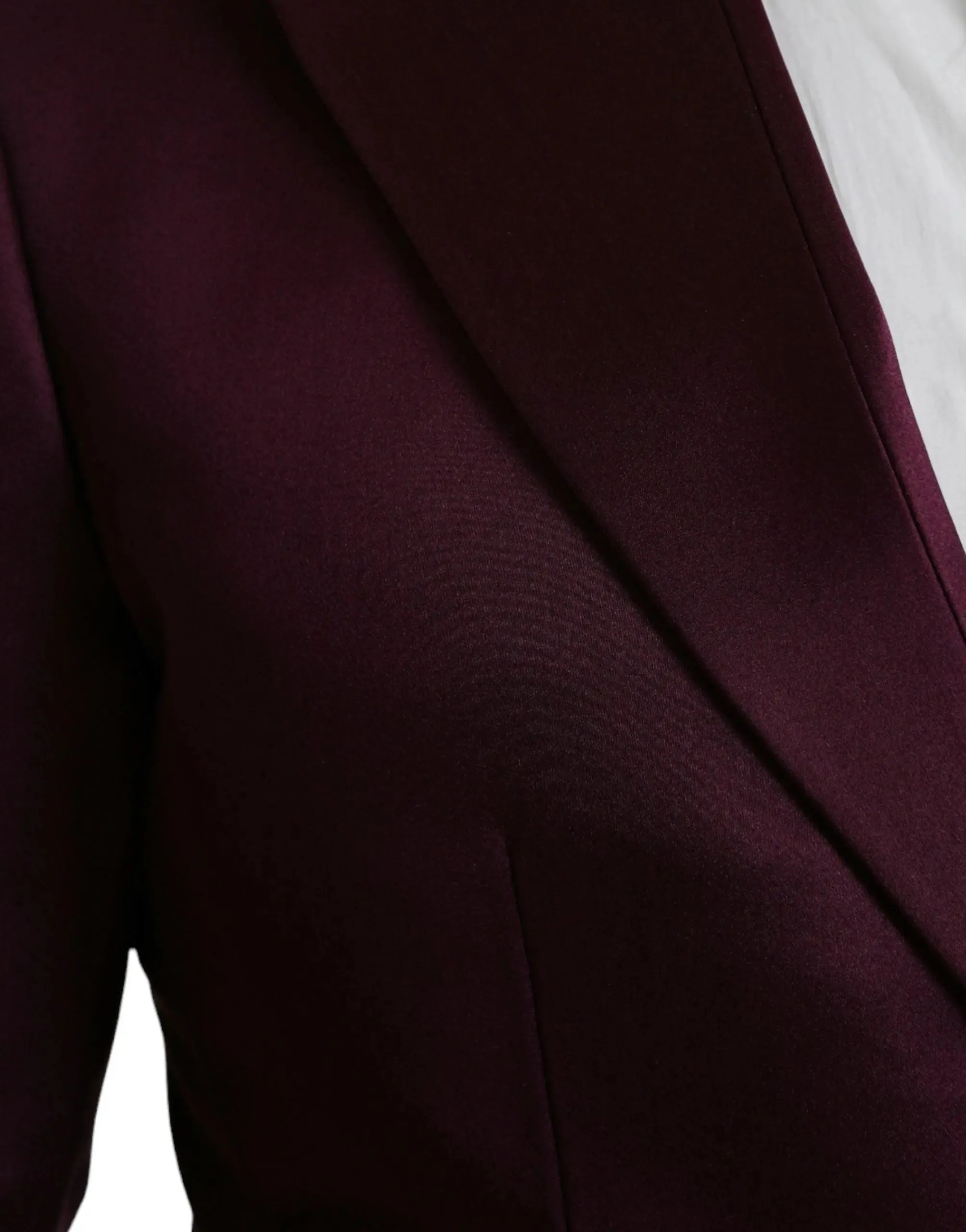 Dolce & Gabbana Maroon Silk Button Blazer