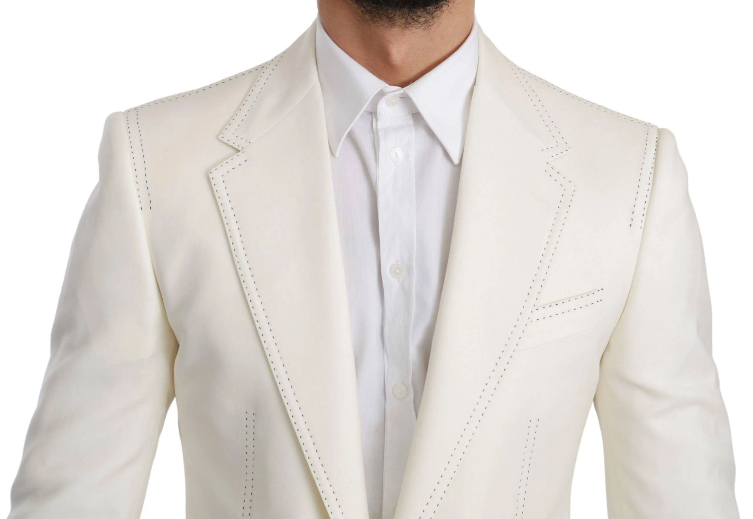 Dolce & Gabbana SICILIA Cream Single Breasted Formal Blazer