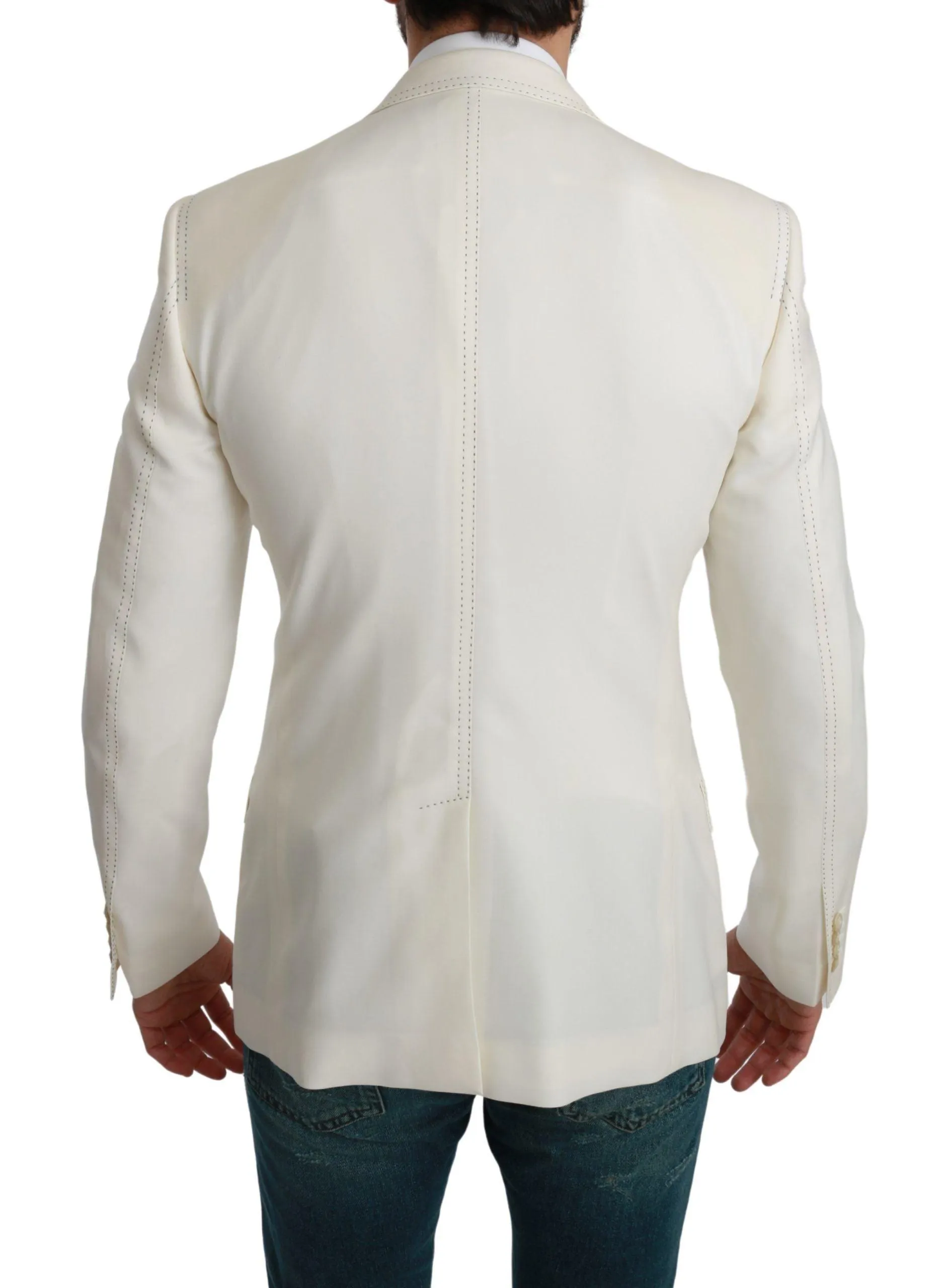 Dolce & Gabbana SICILIA Cream Single Breasted Formal Blazer