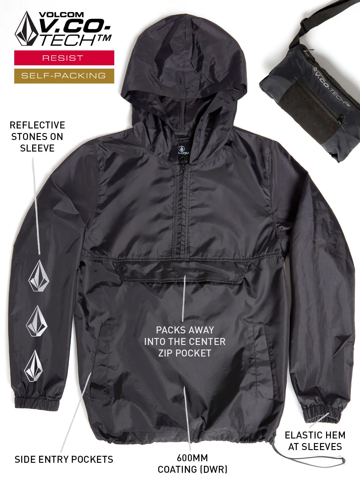 Earth Tripper Windbreaker - Black