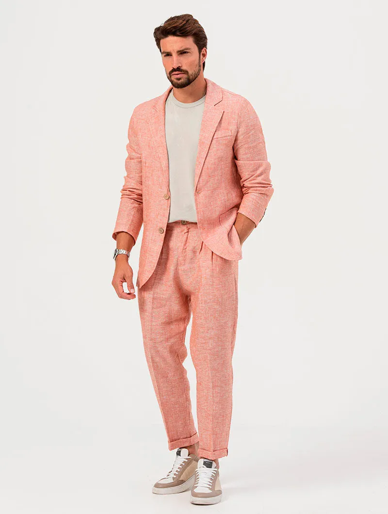 FEDRO SINGLE BREASTED BLAZER IN CORAL