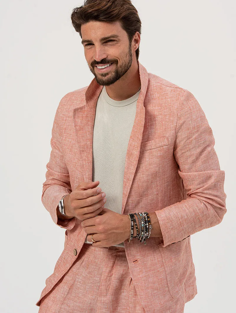 FEDRO SINGLE BREASTED BLAZER IN CORAL