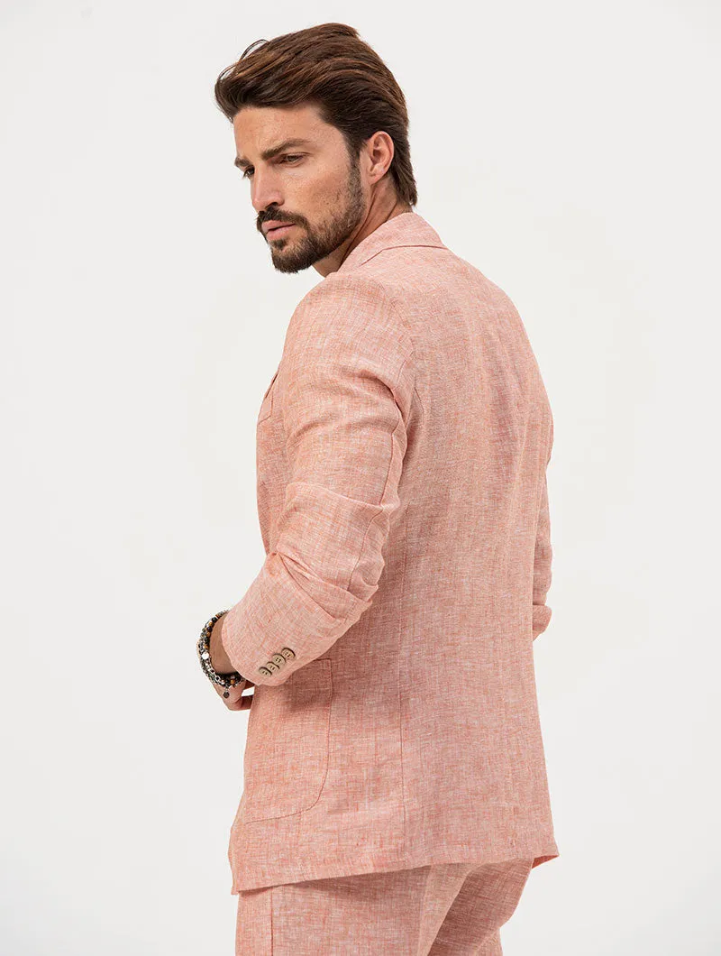 FEDRO SINGLE BREASTED BLAZER IN CORAL