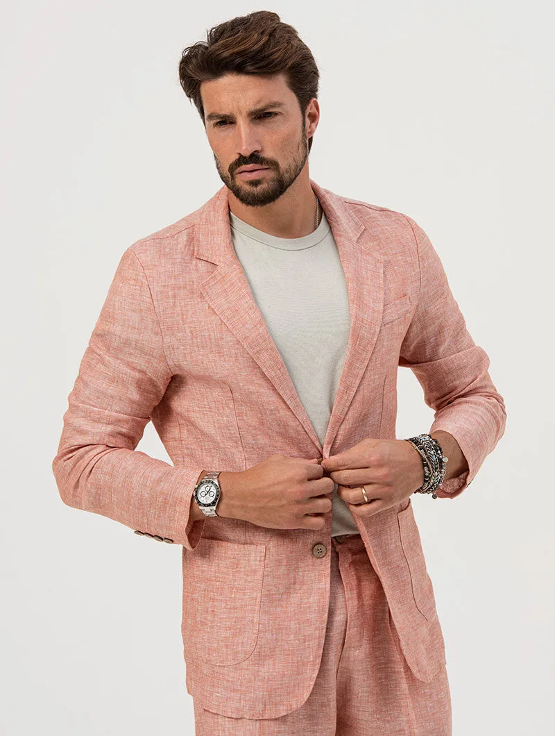 FEDRO SINGLE BREASTED BLAZER IN CORAL