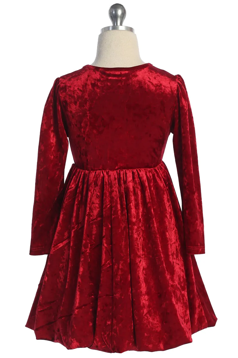 Girls Velvet Necklace Holiday Dress 4-14