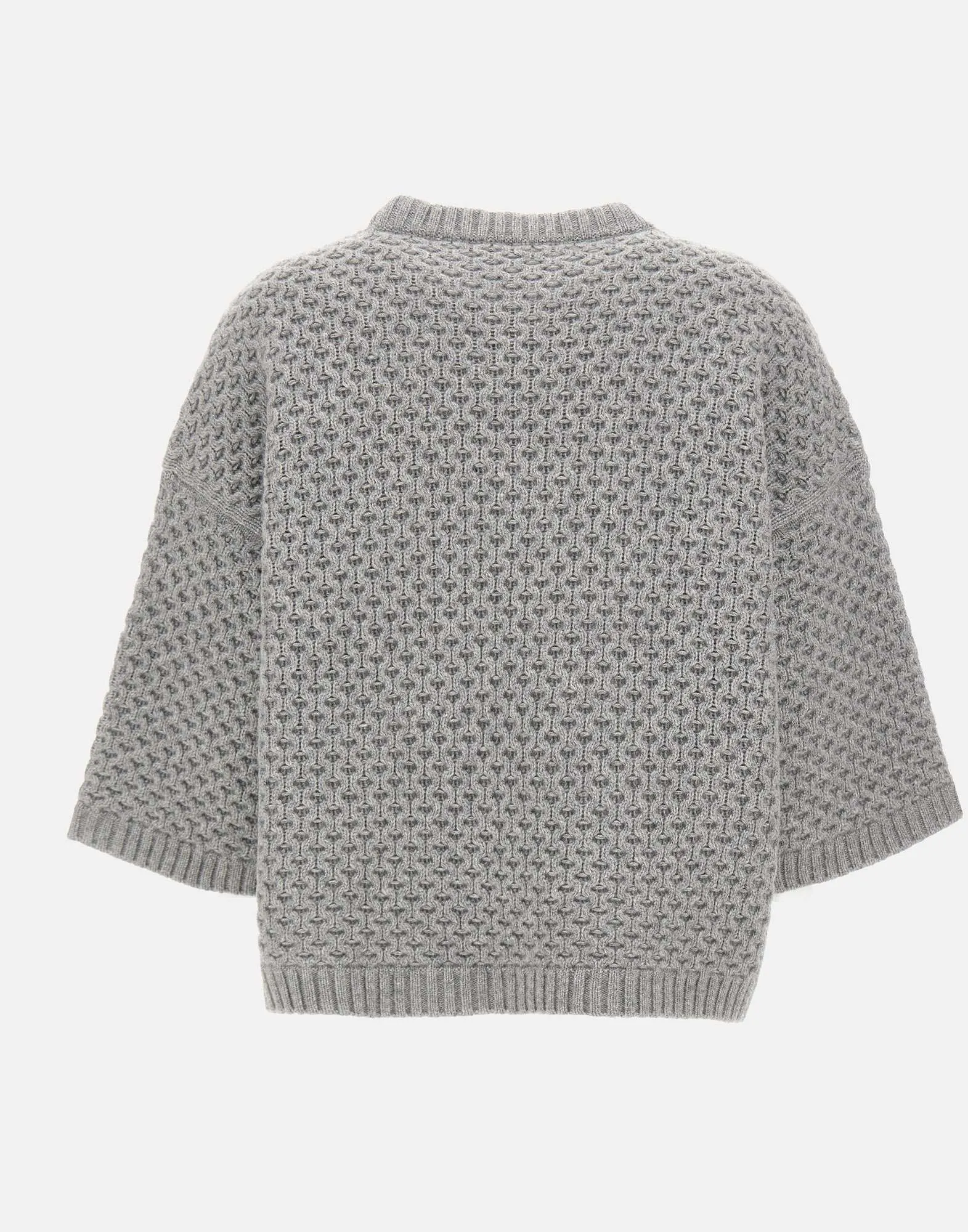 Grey Wool Silk Cashmere Sweater