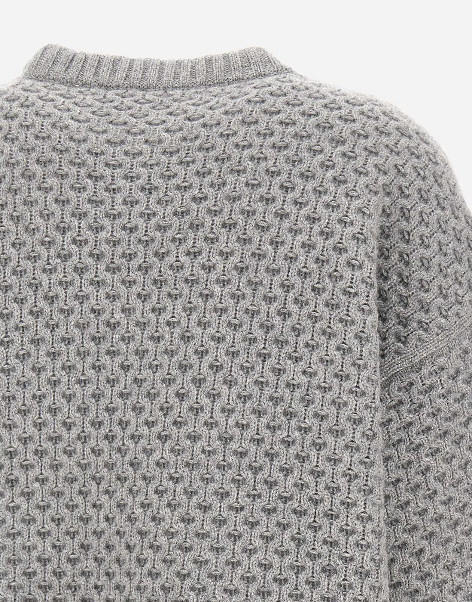 Grey Wool Silk Cashmere Sweater