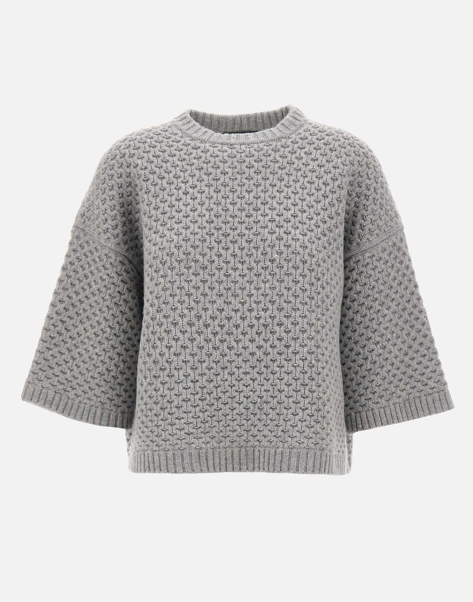 Grey Wool Silk Cashmere Sweater