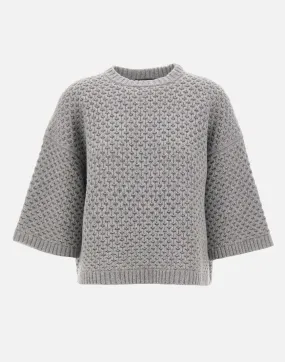 Grey Wool Silk Cashmere Sweater