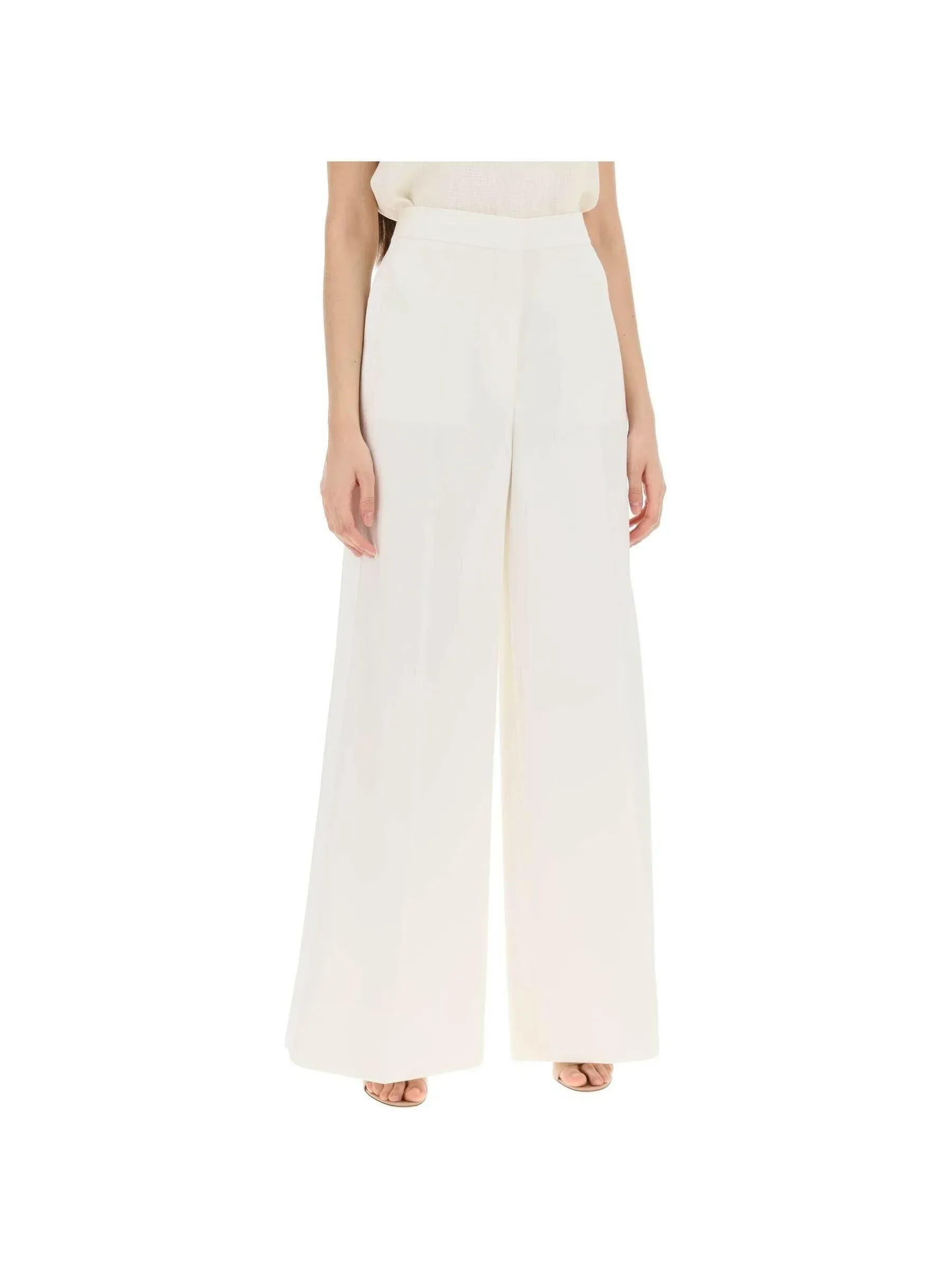 High-Rise Tuxedo Trousers in Wool