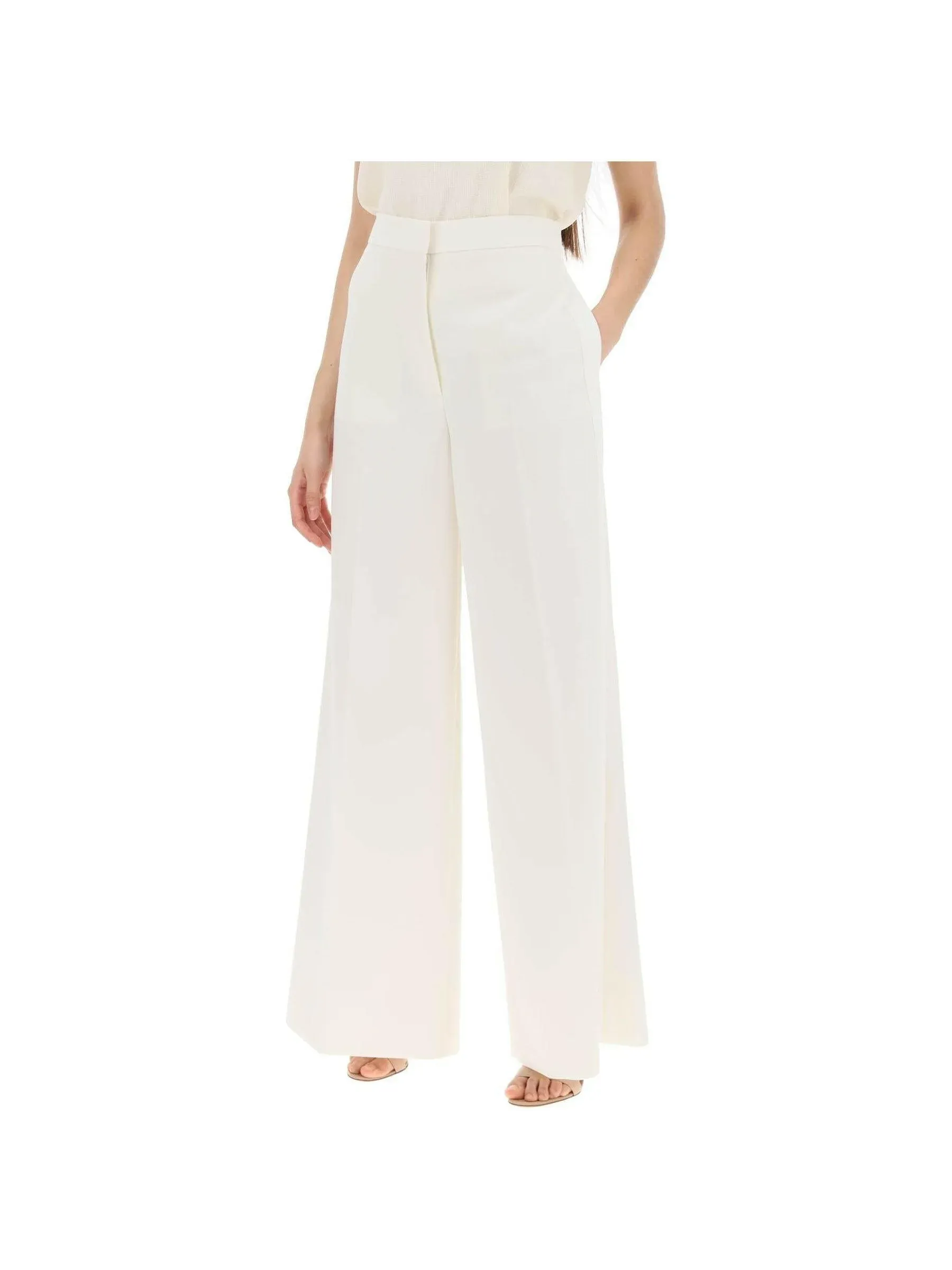 High-Rise Tuxedo Trousers in Wool