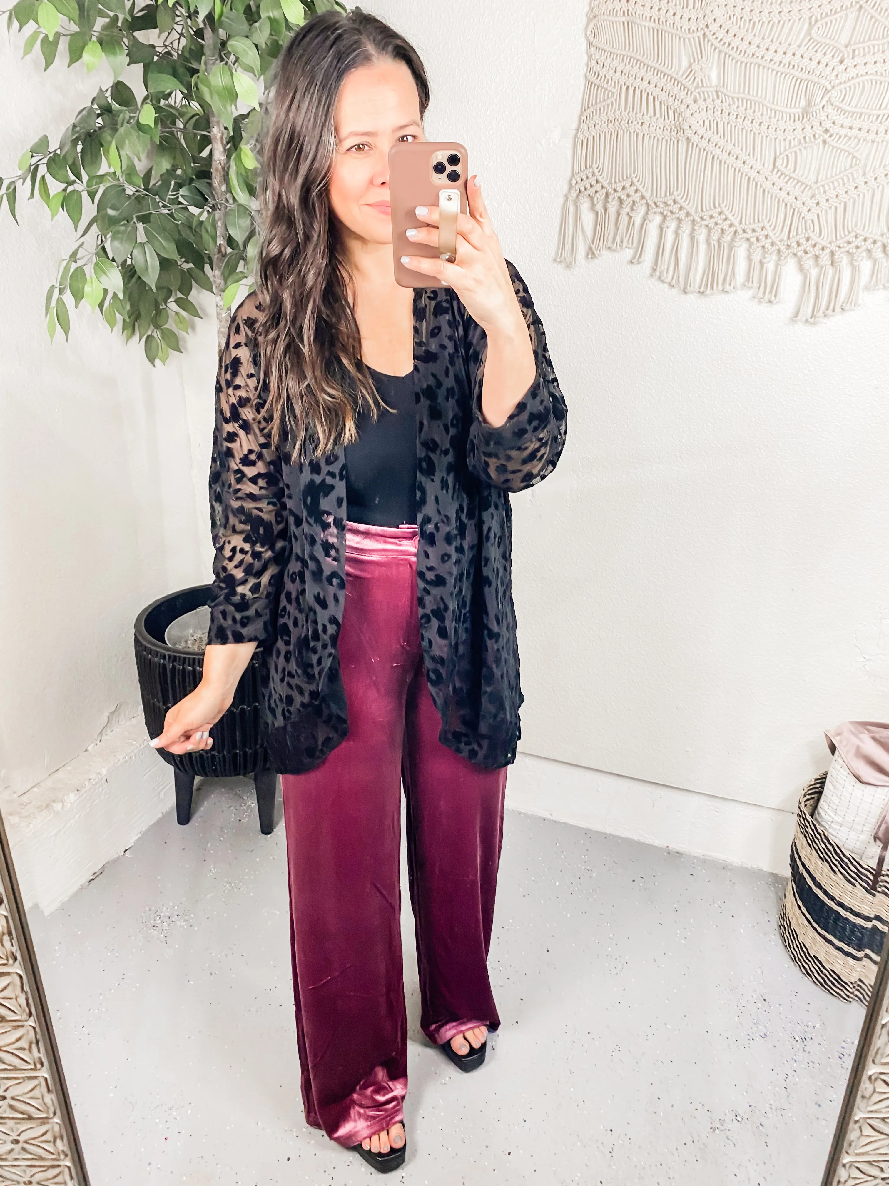 High Society Velvet Wide Leg Trousers