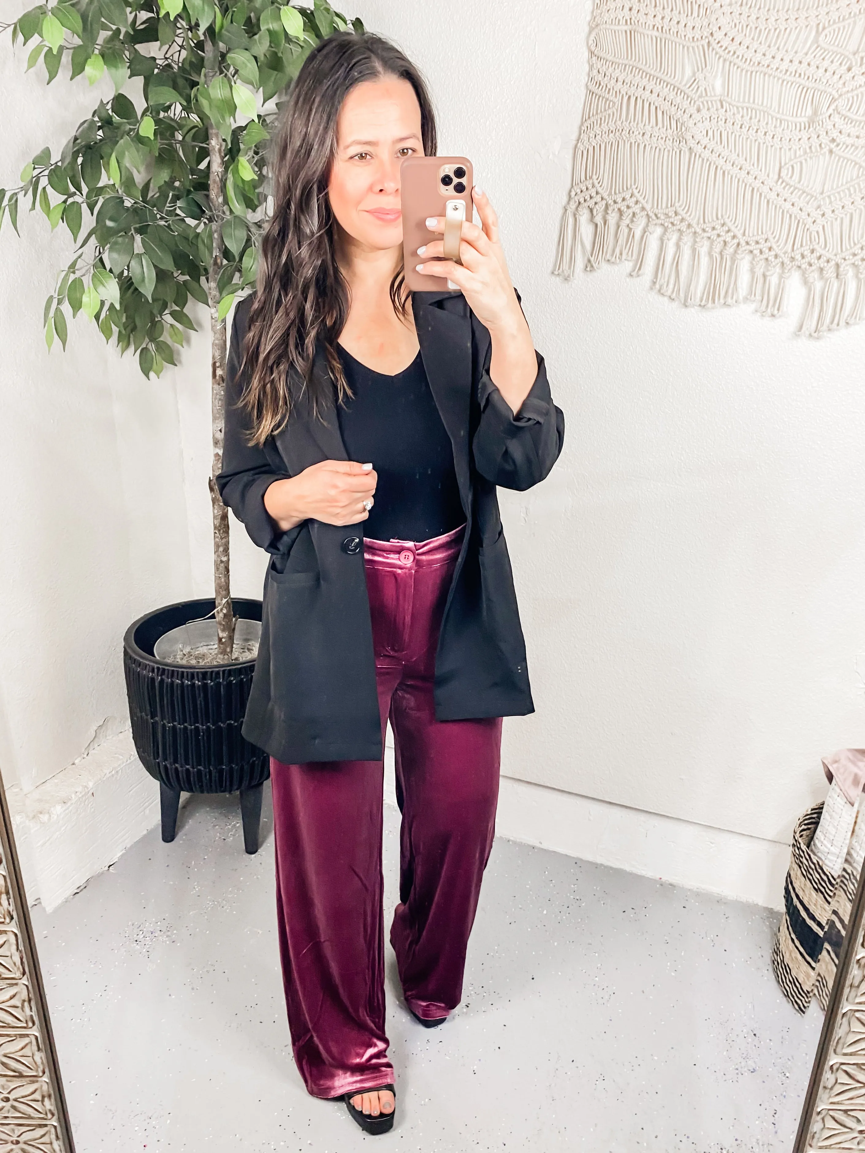 High Society Velvet Wide Leg Trousers