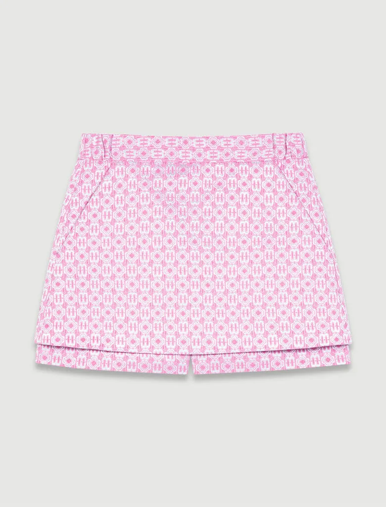 Jacquard skirt-effect shorts