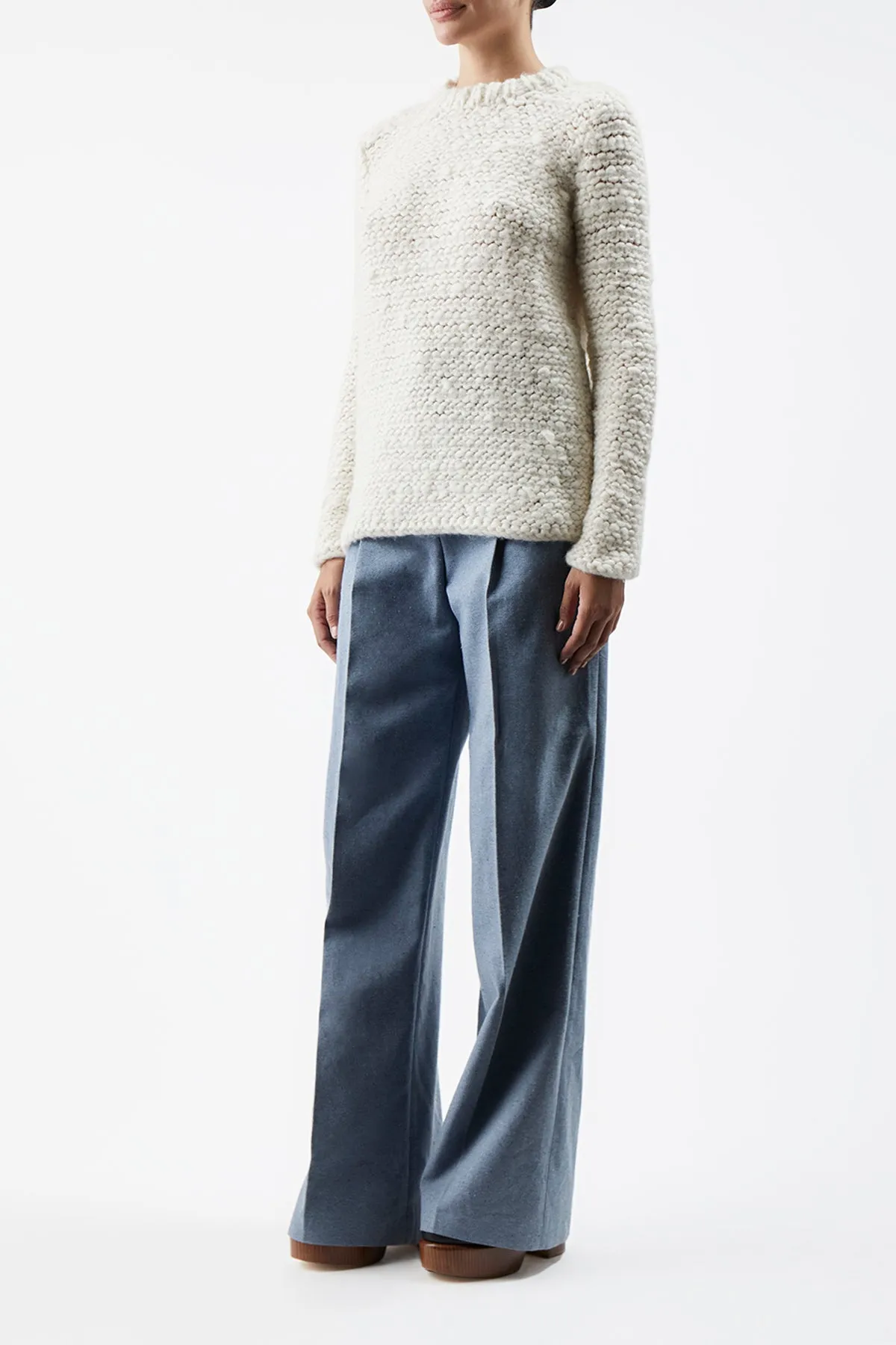 Larenzo Knit Sweater in Ivory Welfat Cashmere