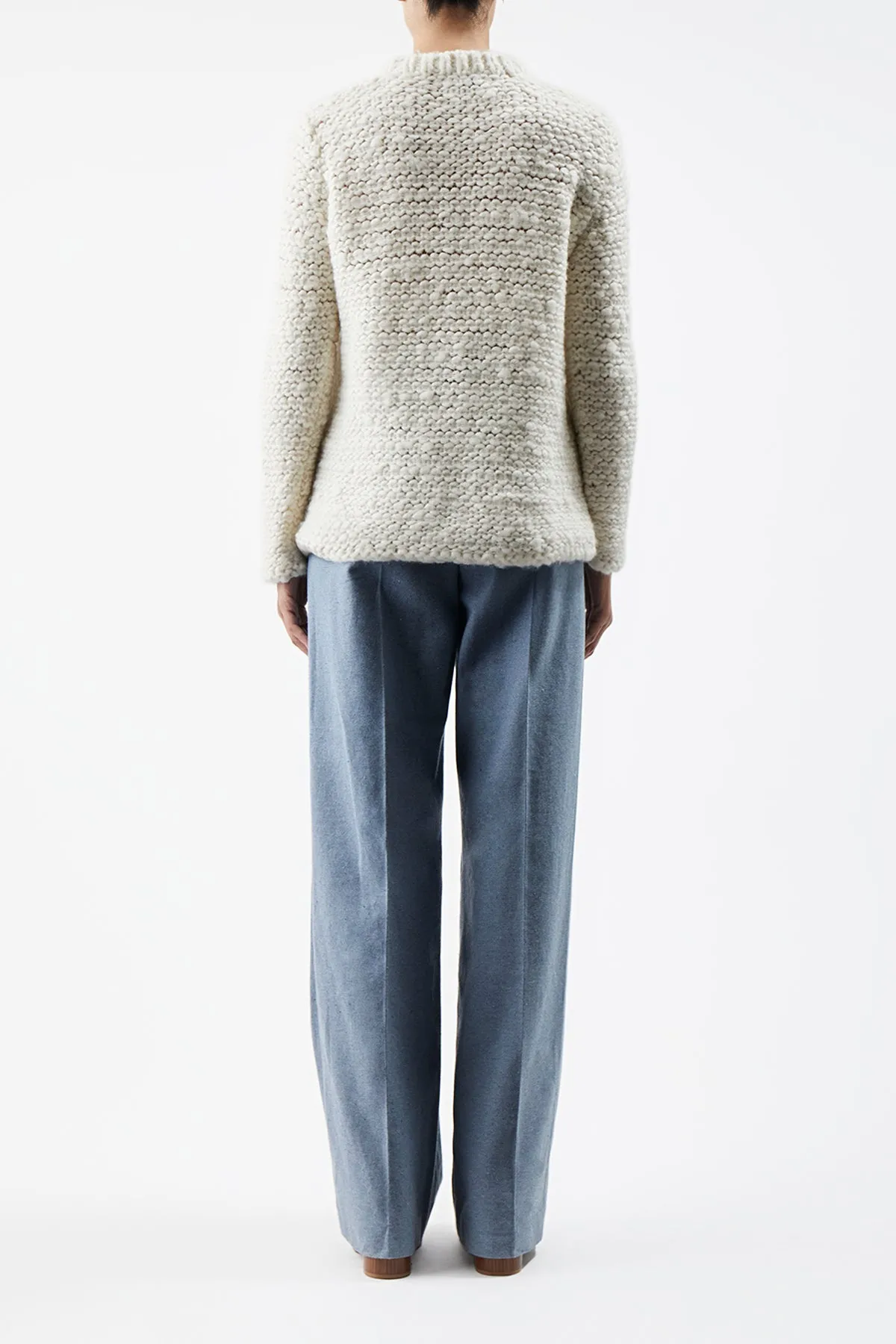 Larenzo Knit Sweater in Ivory Welfat Cashmere