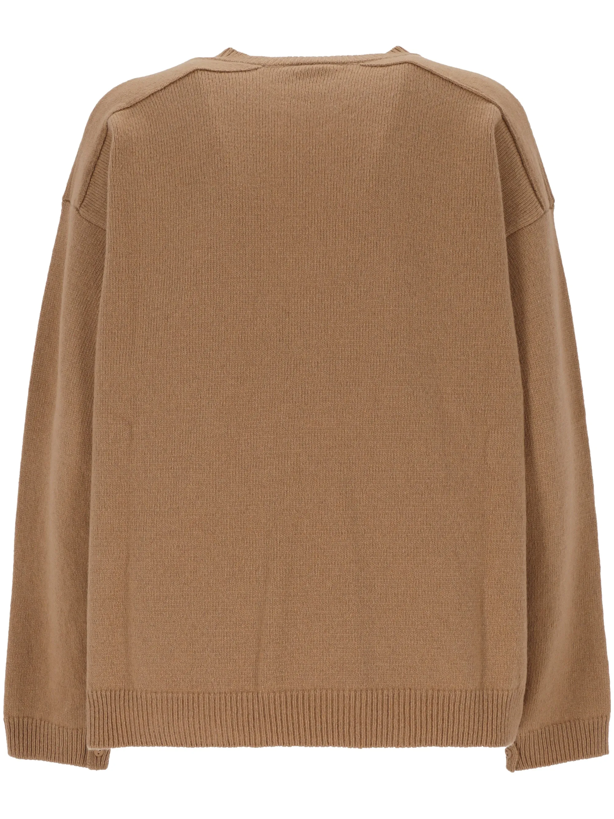 Light Beige Wool and Cashmere Crew Neck Sweater