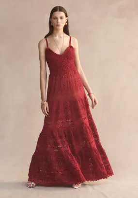 LUCIA LACE MAXI RED