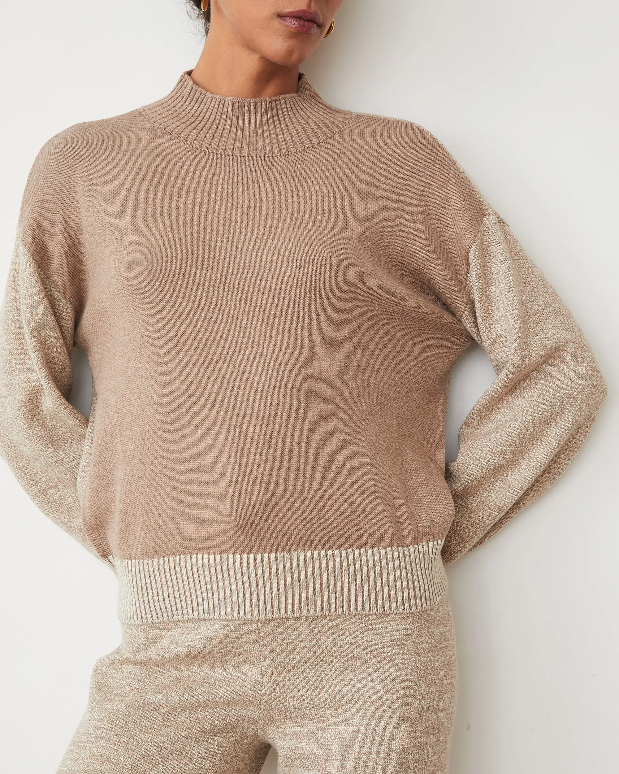 Organic Cotton Cashmere Funnel Neck Sweater