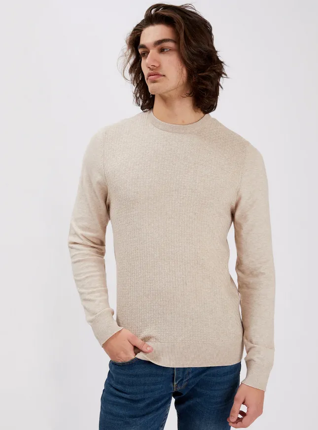 Point Zero Logan Crew Neck Sweater | Beige