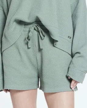 Relaxed fit structured shorts - Silvered Olive