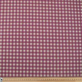 Rose Gingham Check Cotton Canvas Print