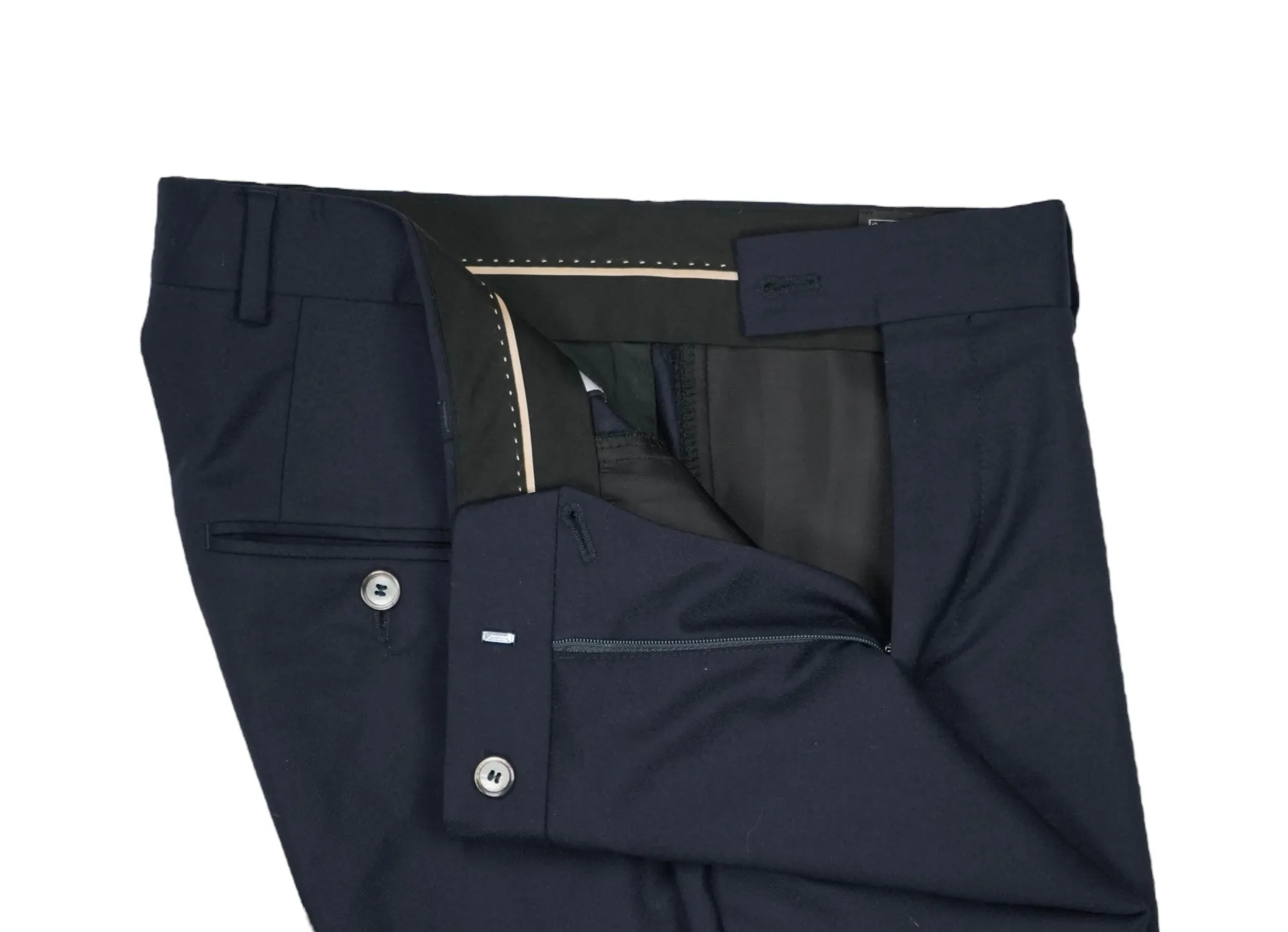 SIR – Navy Pleated High Rise Wool Trousers 50