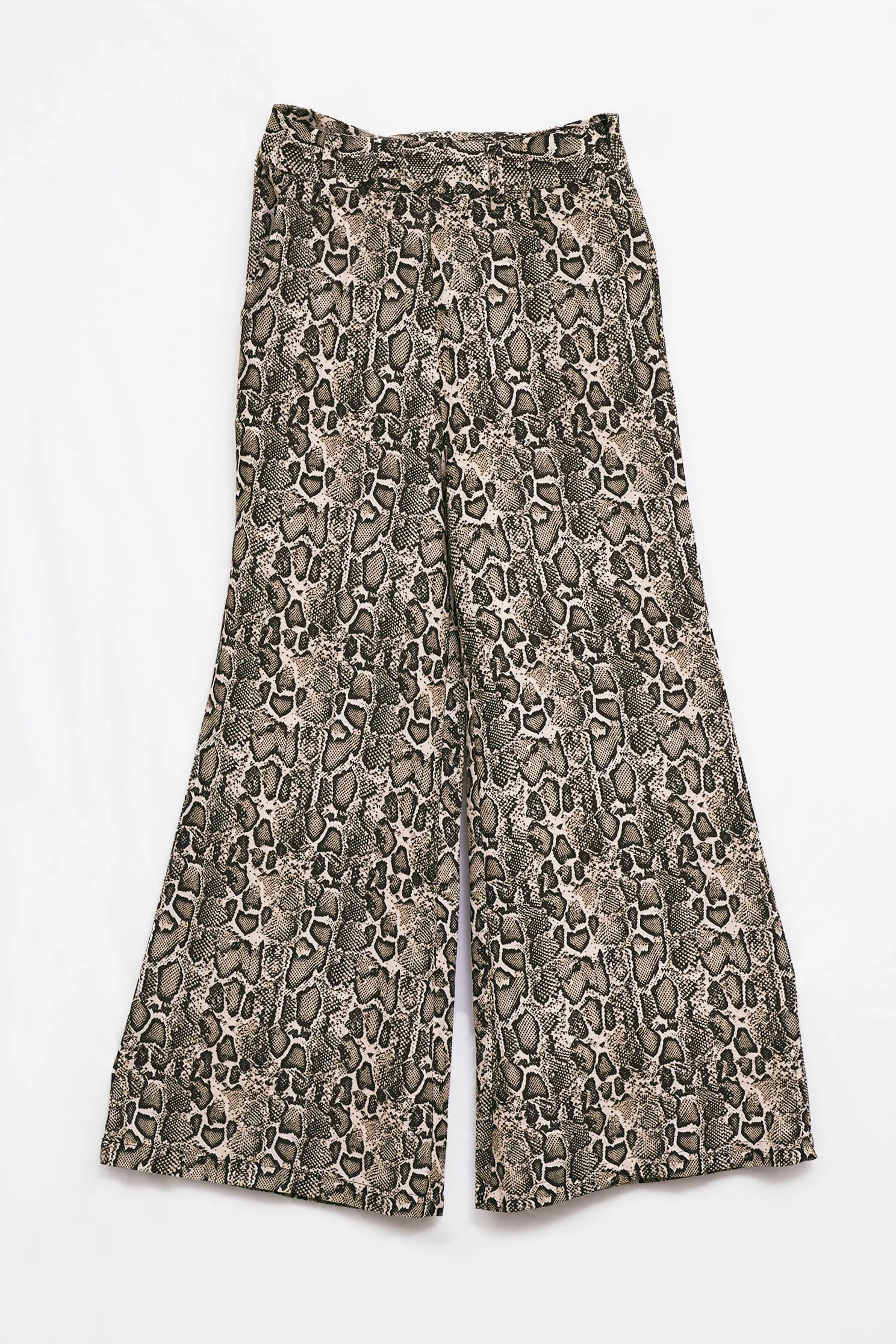 Snake Print High Rise Parallel Trouser