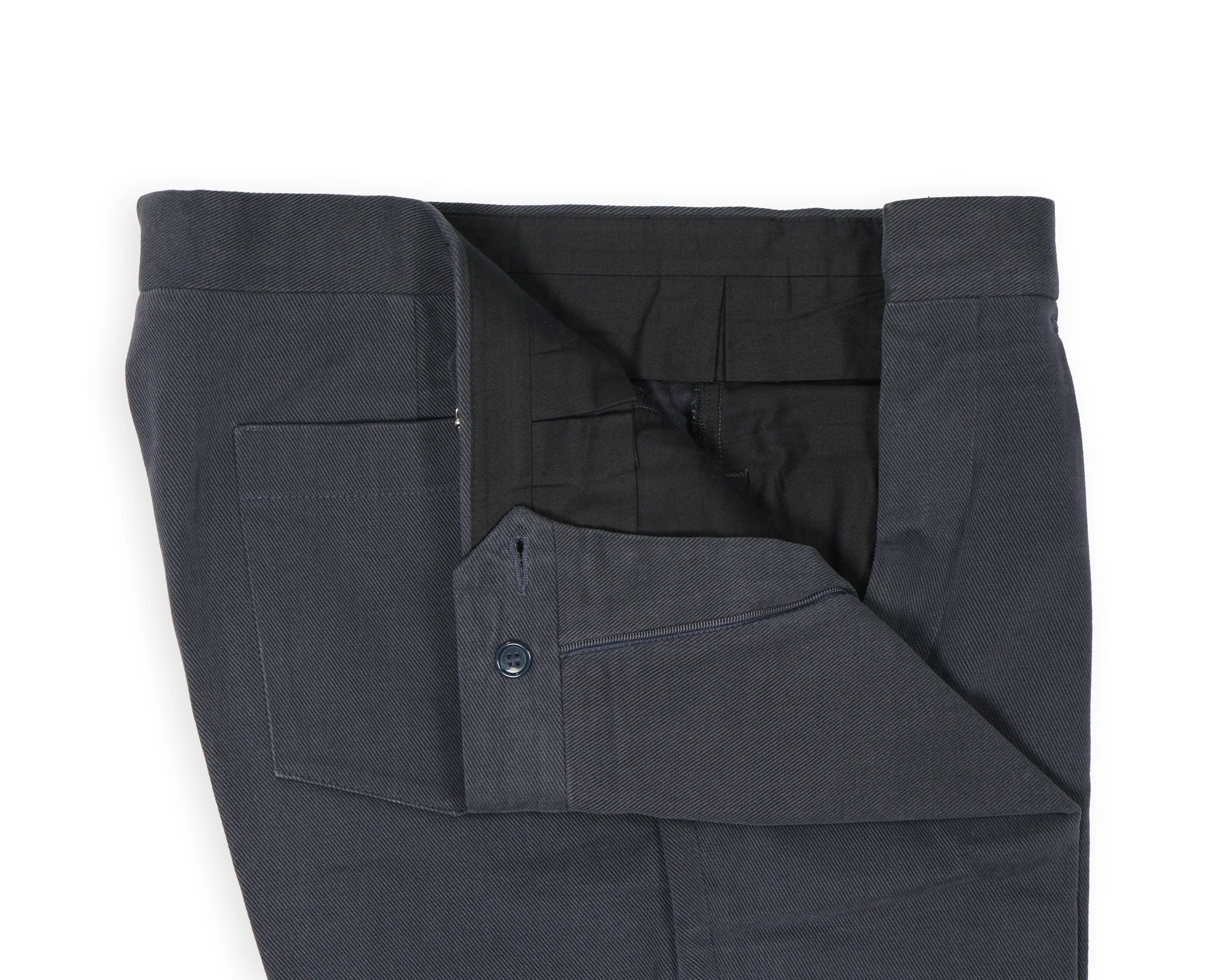 Stoffa - Navy High Rise Cotton Trousers 50