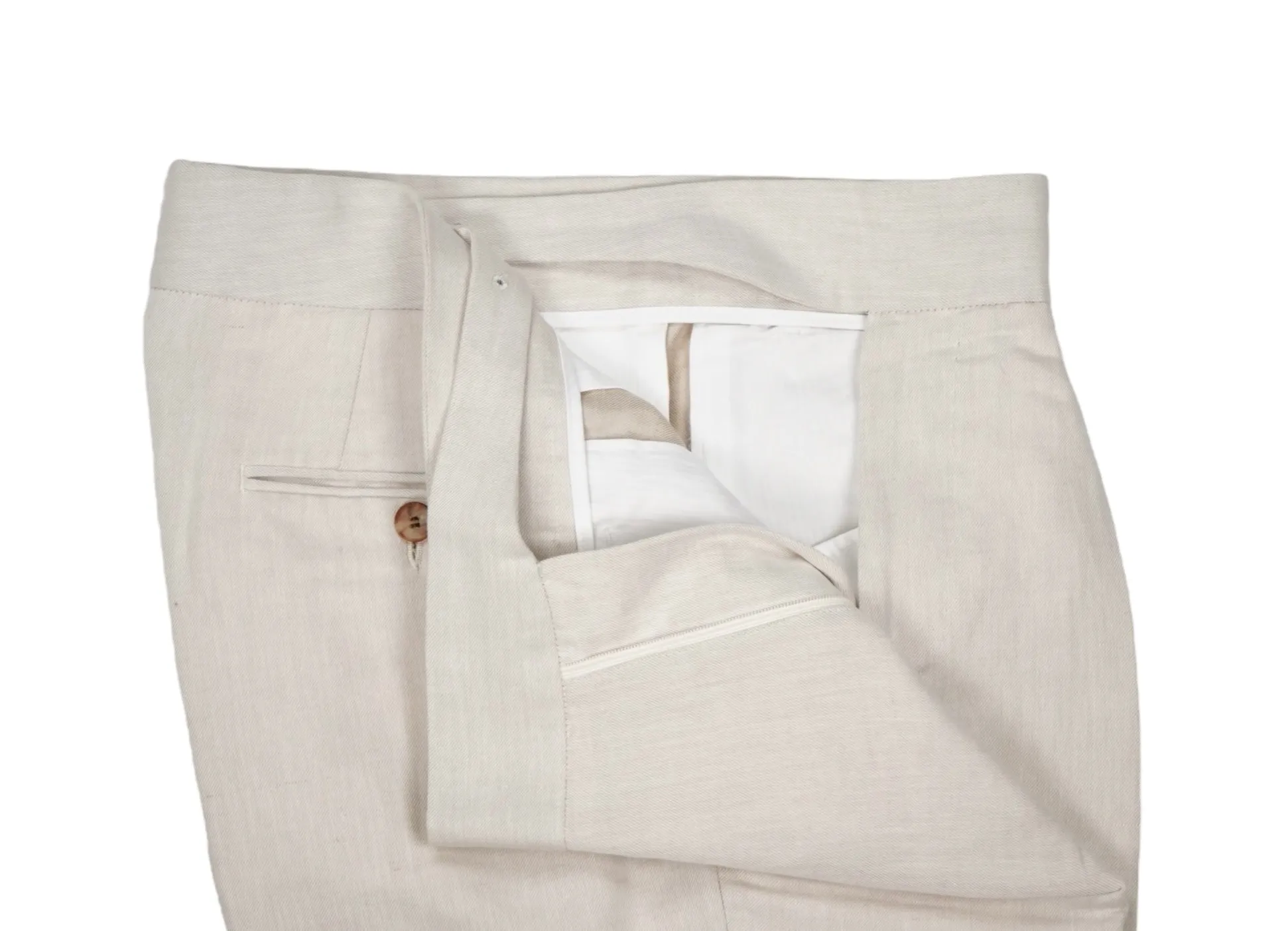 Suitsupply - Sand High Rise Pleated Linen/Cotton Gurkha Trousers 48