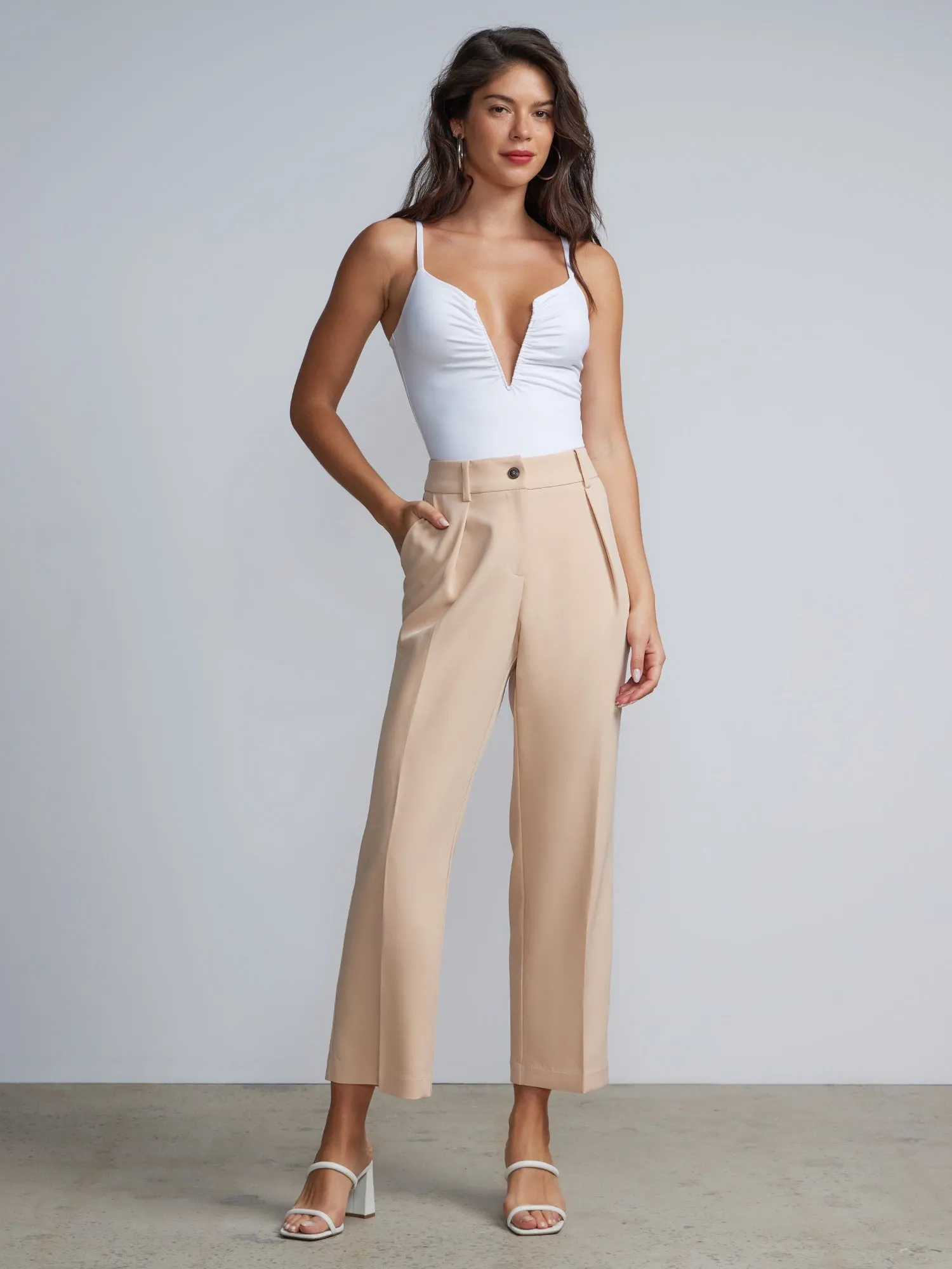 Tall High Rise Pleated Trousers