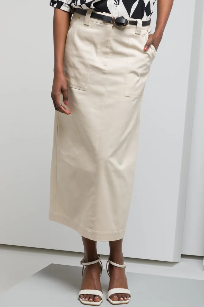 Utility Twill Skirt Natural