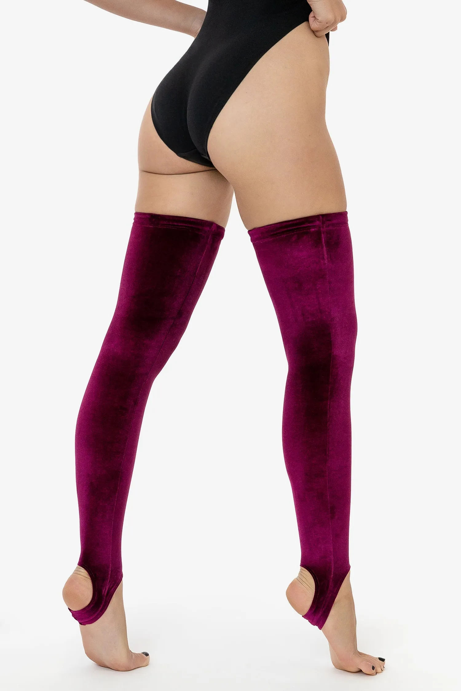 VVT3069 - Velvet Thigh High Stirrup Sock