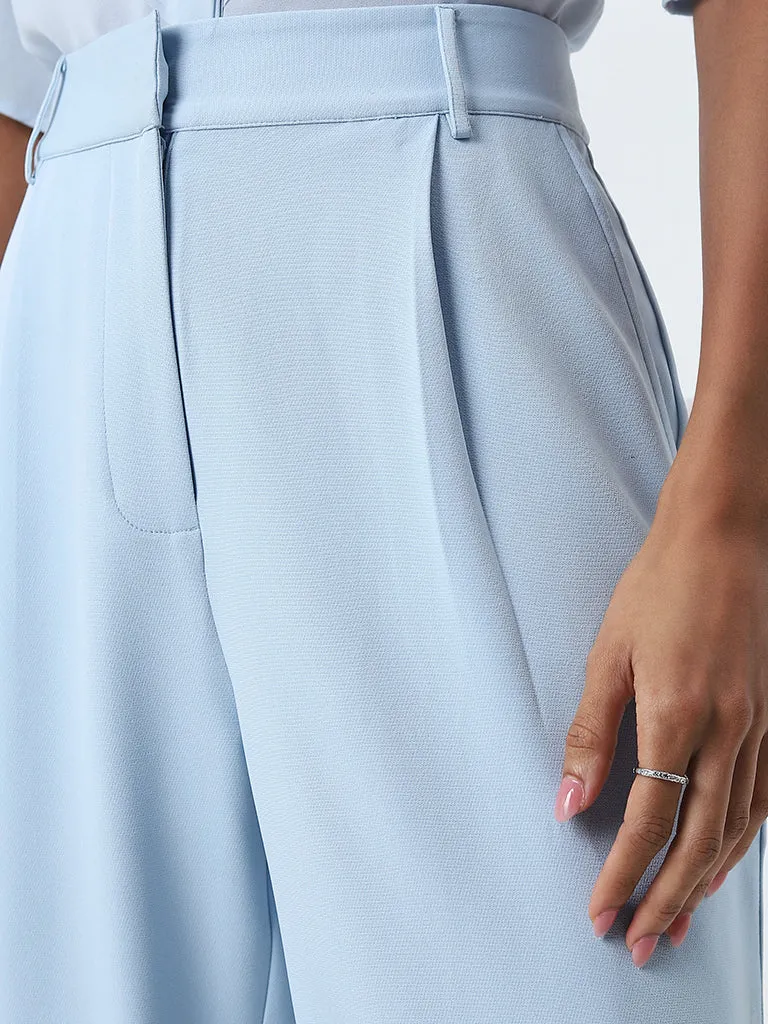 Wardrobe Light Blue High-Rise Trousers