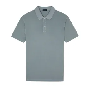 Washed Green Cotton Piqué Polo Shirt