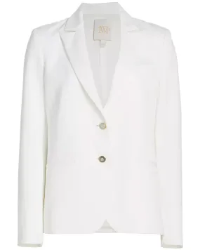 White Zip Cuff Boyfriend Blazer