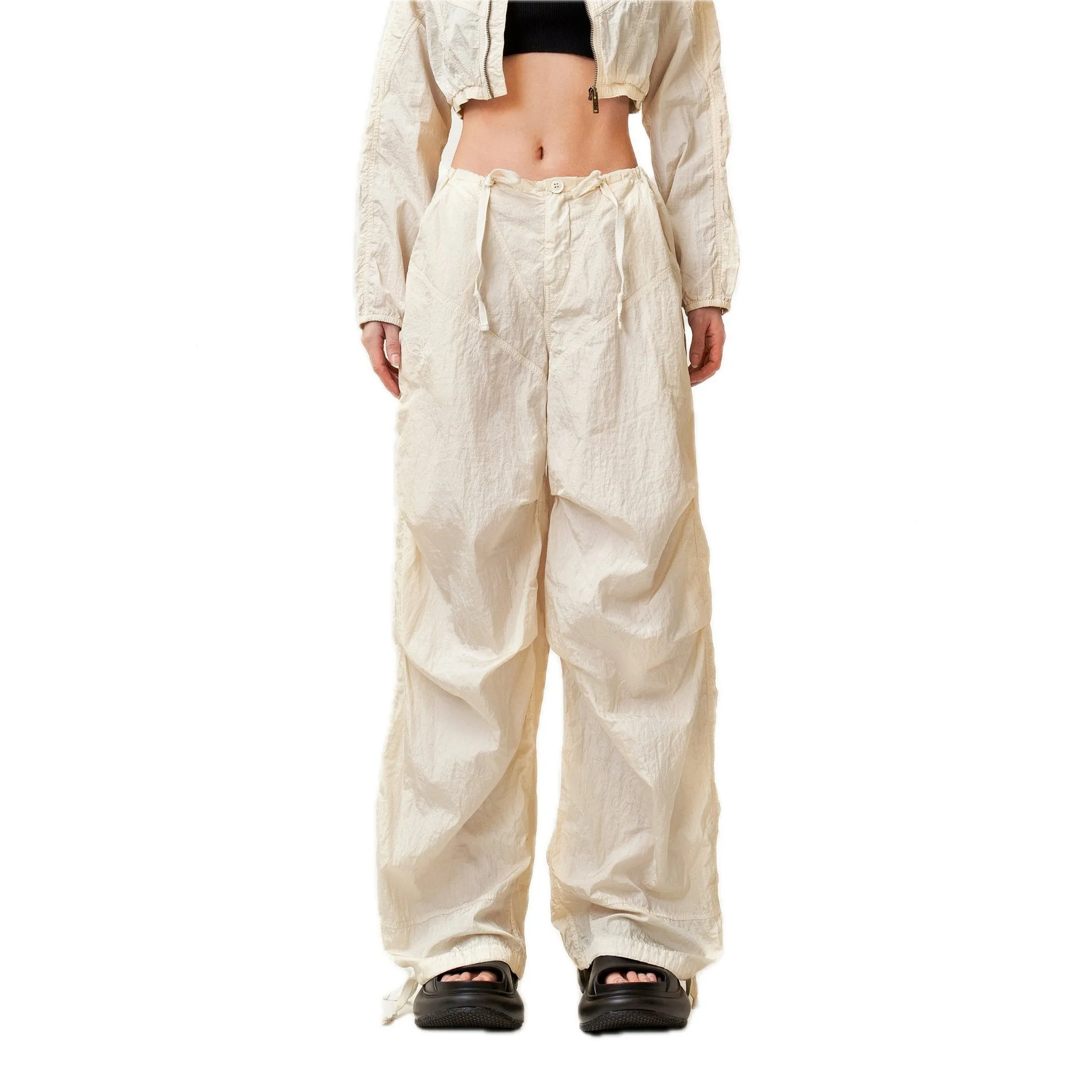 WildWorld Parachute Wide-Leg Pants In White